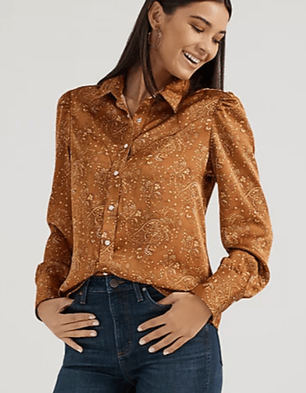 112356672 Womens satin rodeo blouse