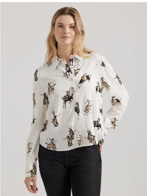 Wrangler cream horse blouse-2