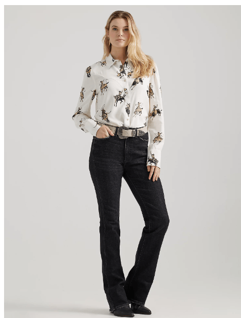 Wrangler cream horse blouse-3